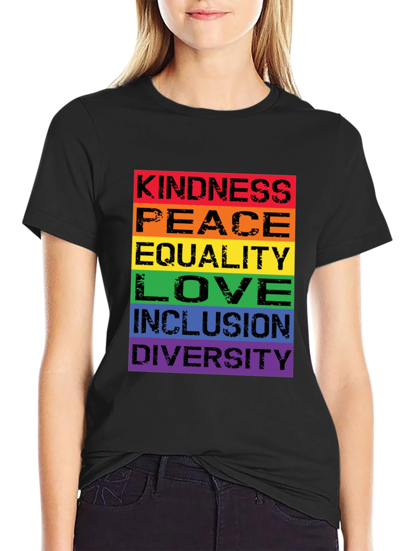 Kindness Peace Love Rainbow Pride T-Shirt