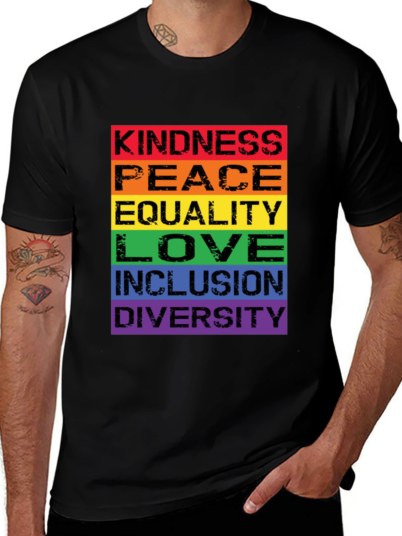 Kindness Peace Love Rainbow Pride T-Shirt