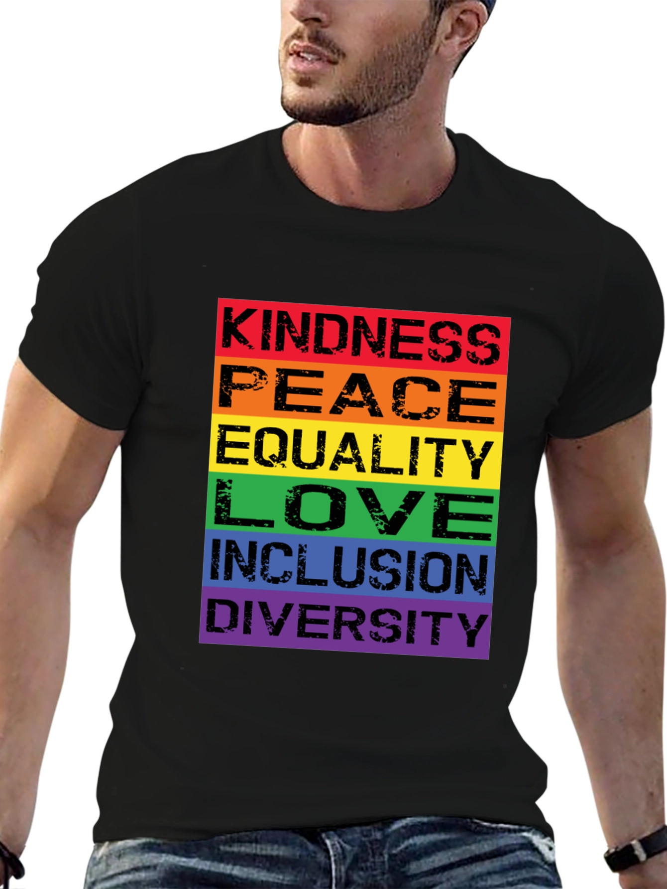 Kindness Peace Love Rainbow Pride T-Shirt