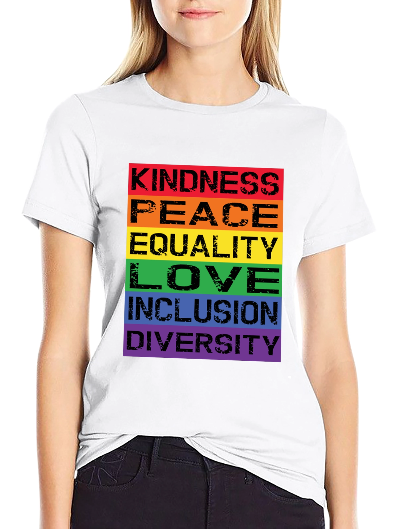 Kindness Peace Love Rainbow Pride T-Shirt
