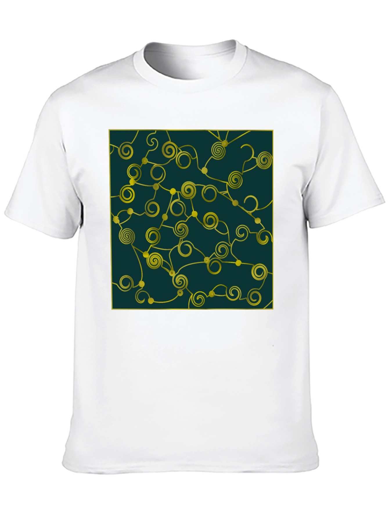 Abstract Swirl Design Tee - Black Cotton