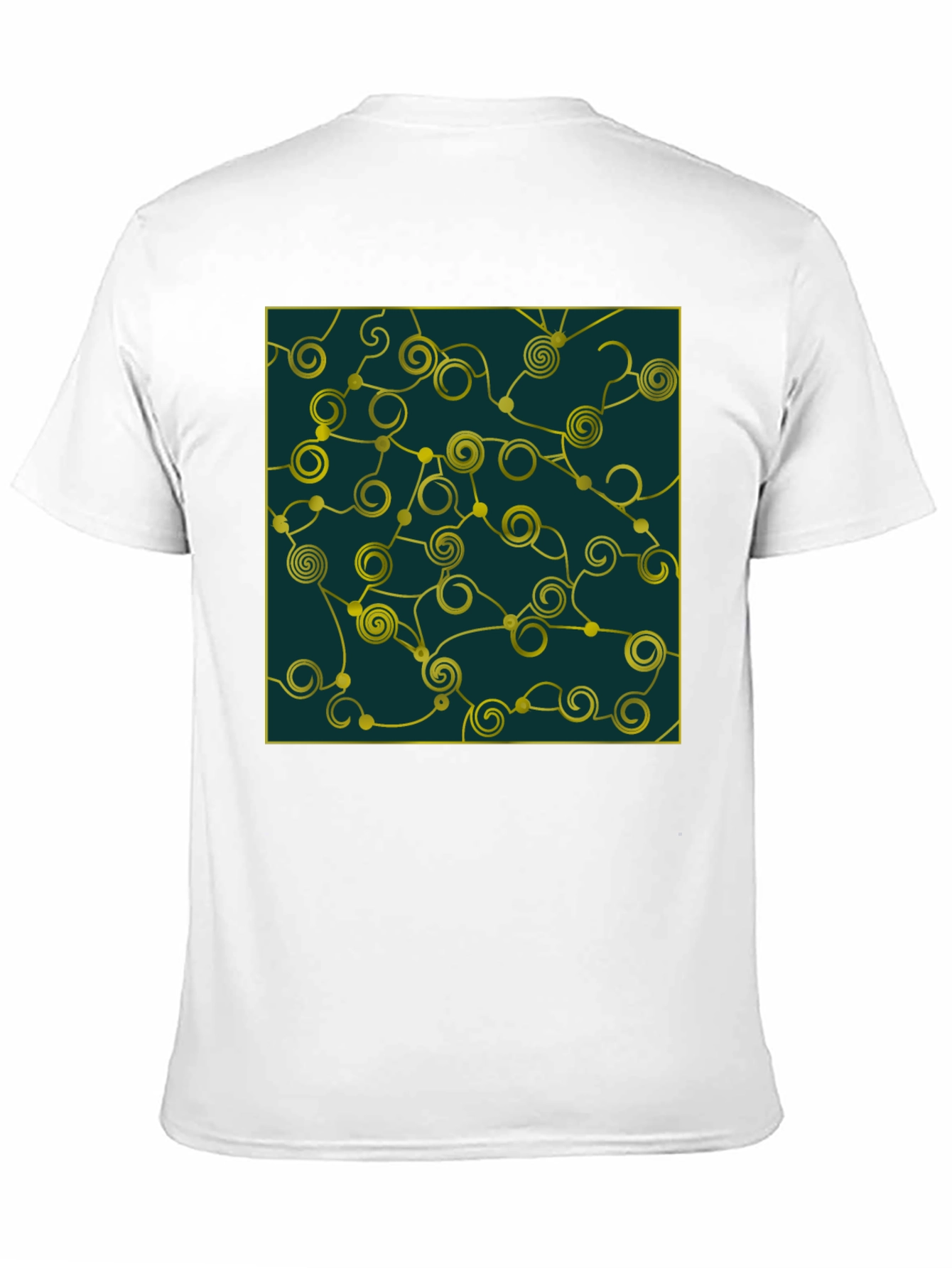 Abstract Swirl Design Tee - Black Cotton