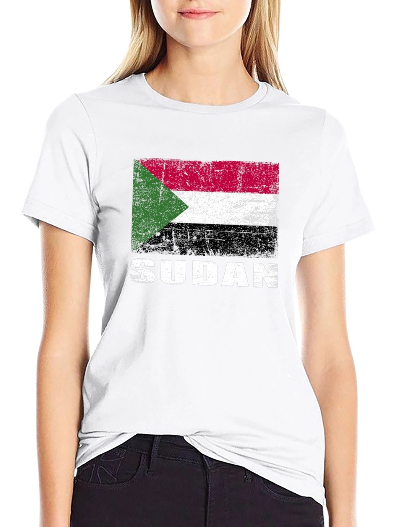 Sudan Flag T-Shirt - Distressed Graphic Tee