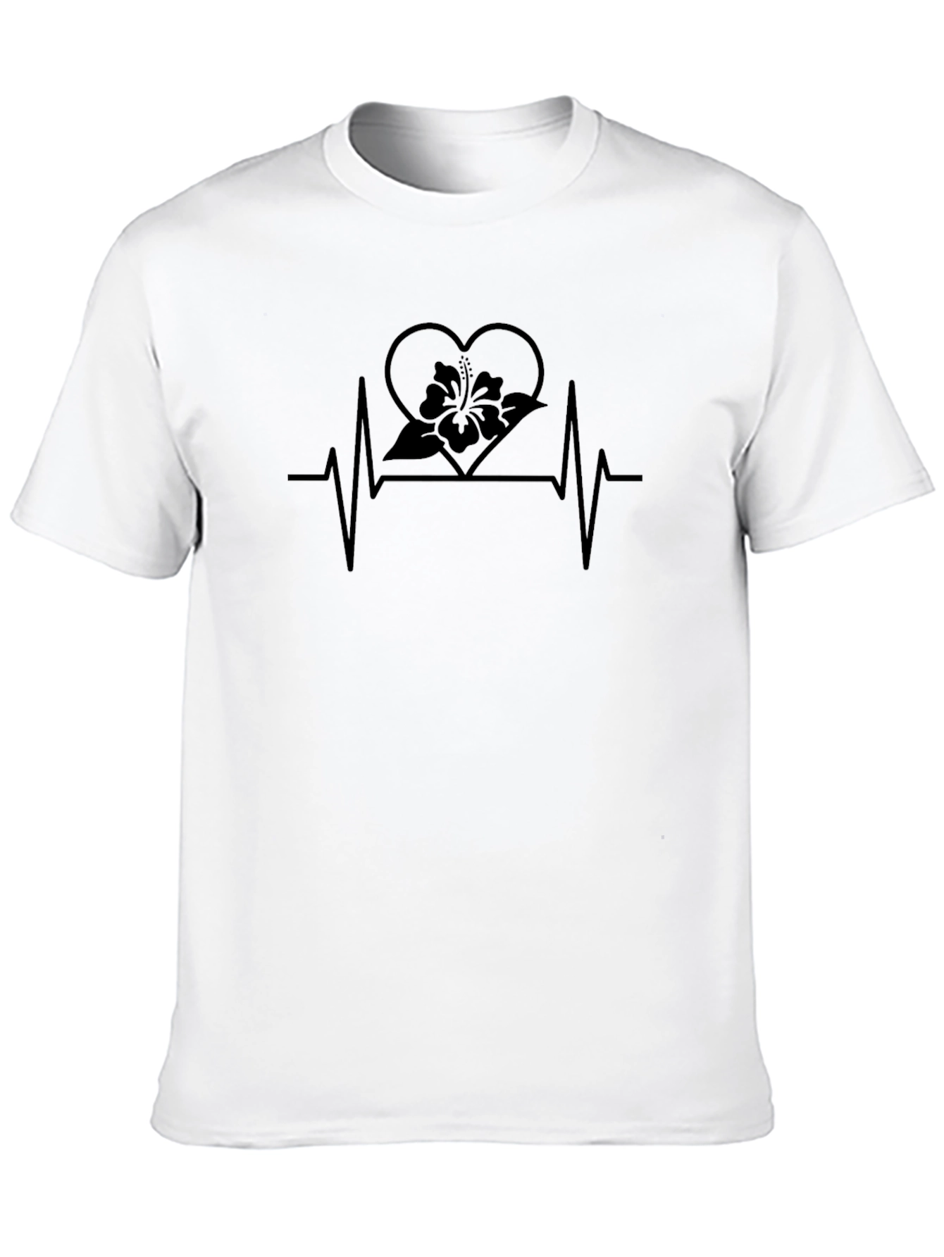 Hibiscus Heartbeat Black T-Shirt