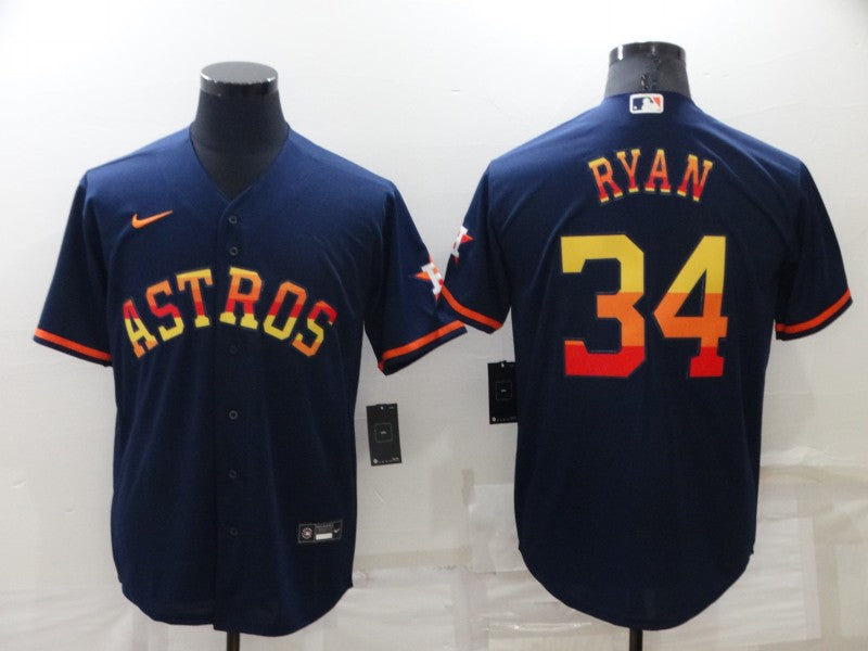 Men's Houston Astros Nolan Ryan #34 Navy Replica Player Jerseys