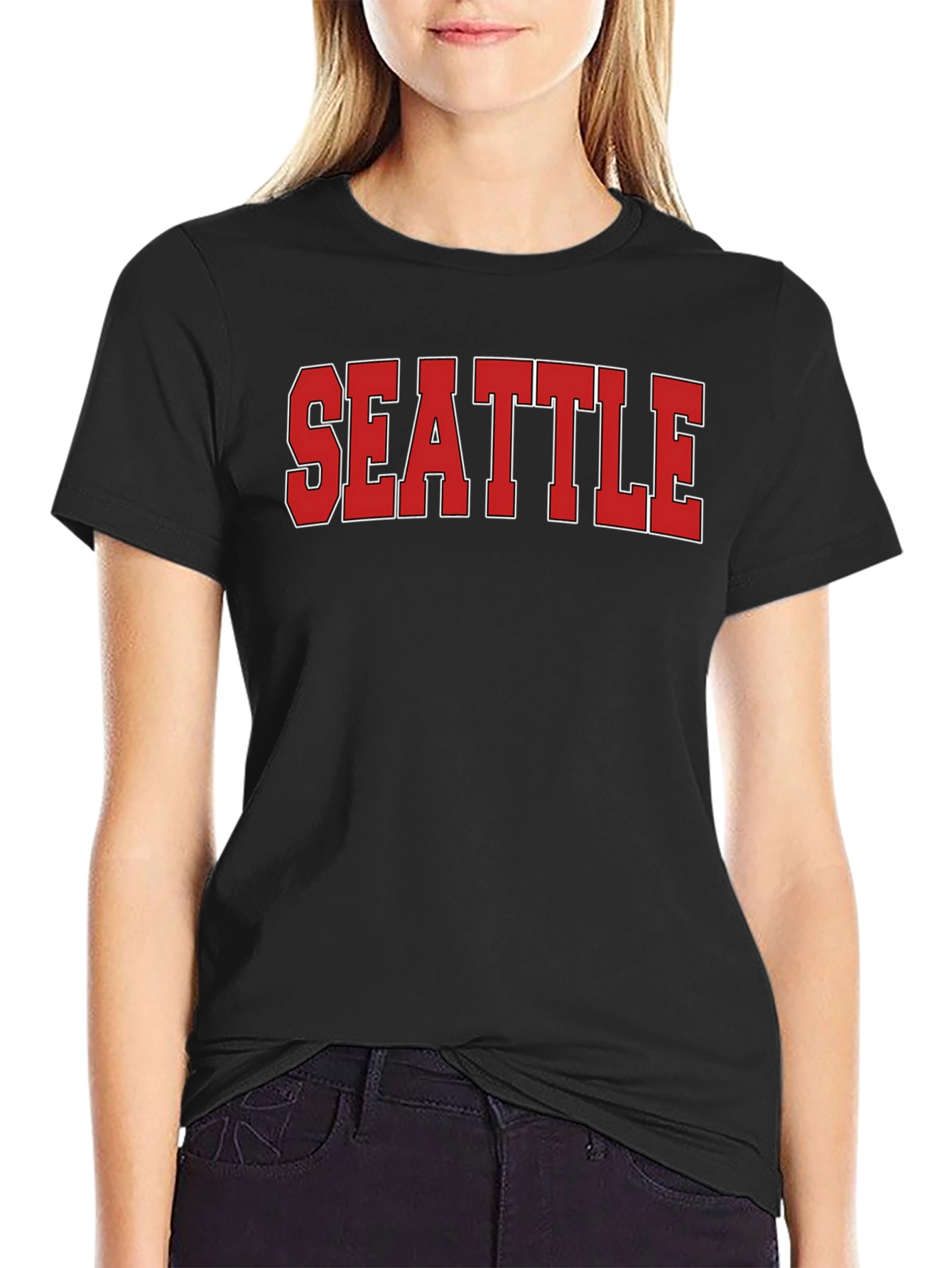 Seattle Graphic T-Shirt - Bold Red Lettering