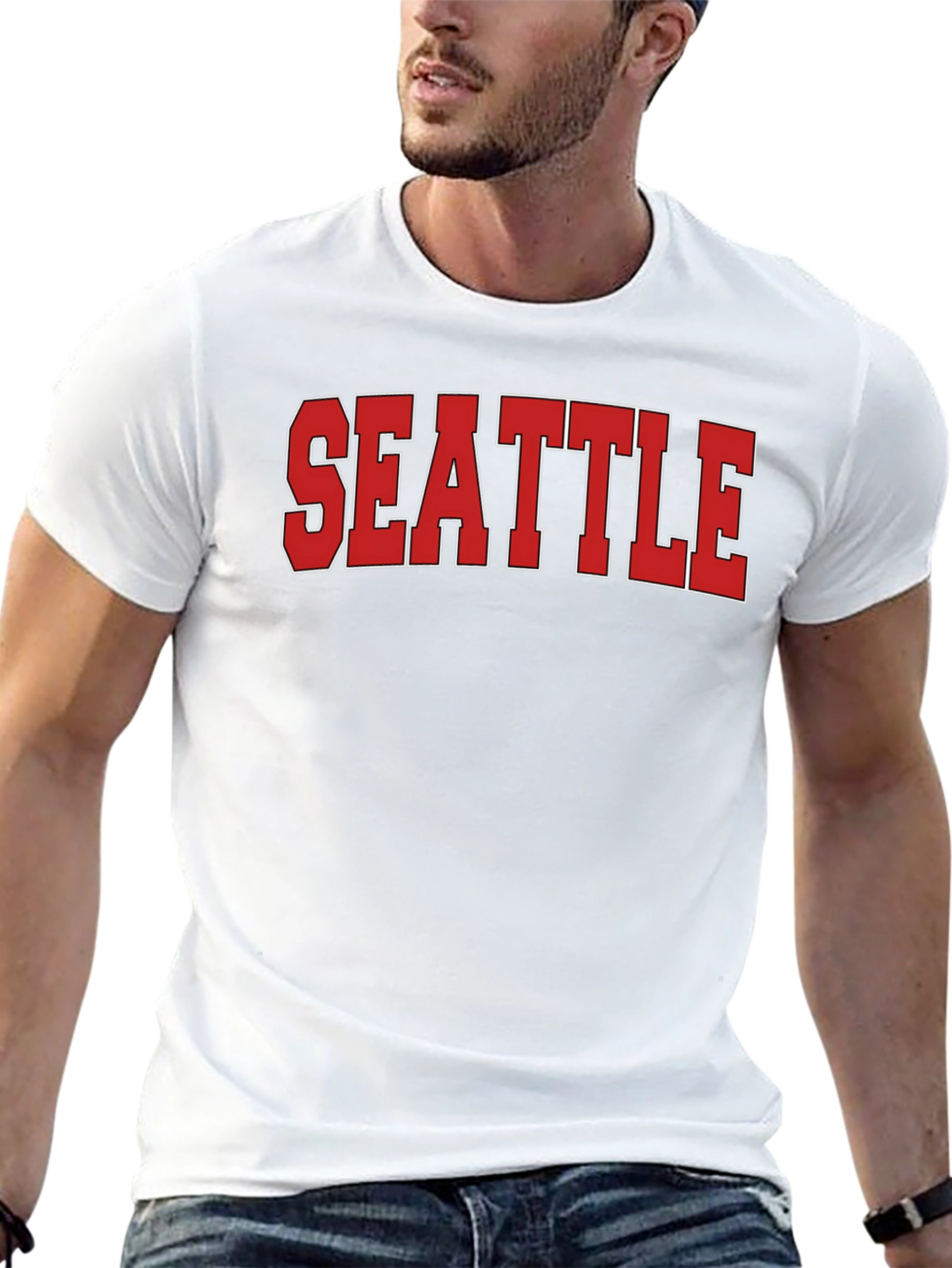 Seattle Graphic T-Shirt - Bold Red Lettering