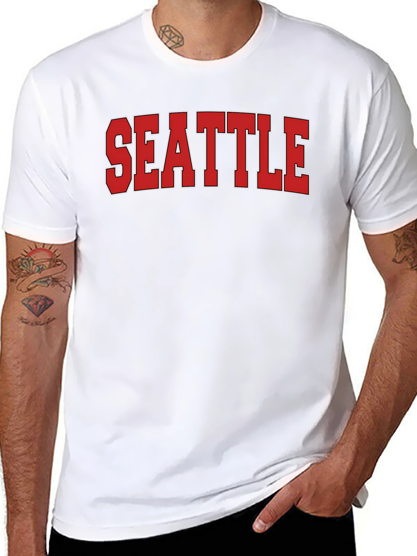 Seattle Graphic T-Shirt - Bold Red Lettering