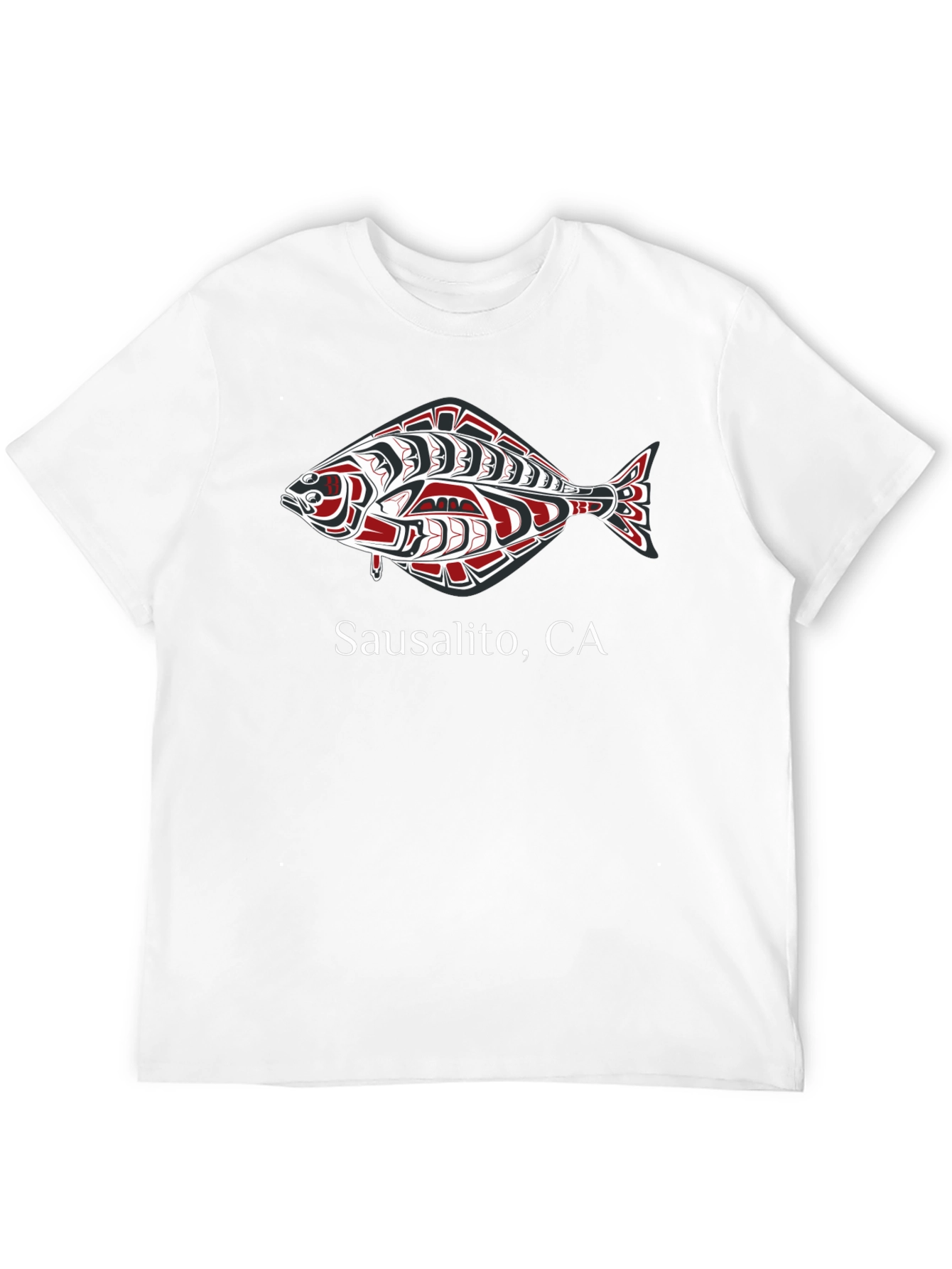 Sausalito CA Fish Graphic Tee - Black