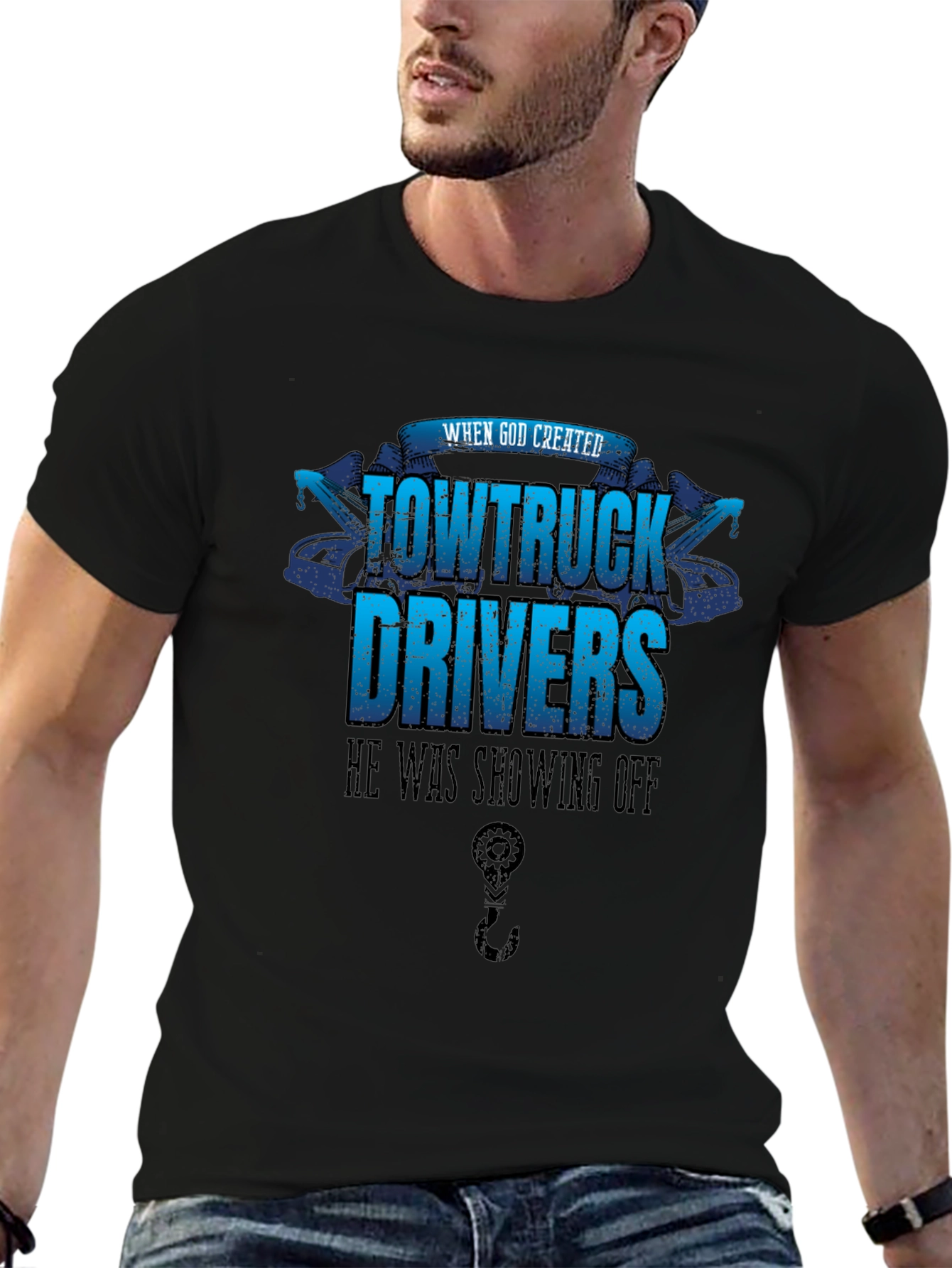 Tow Truck Driver T-Shirt - Showing Off Design