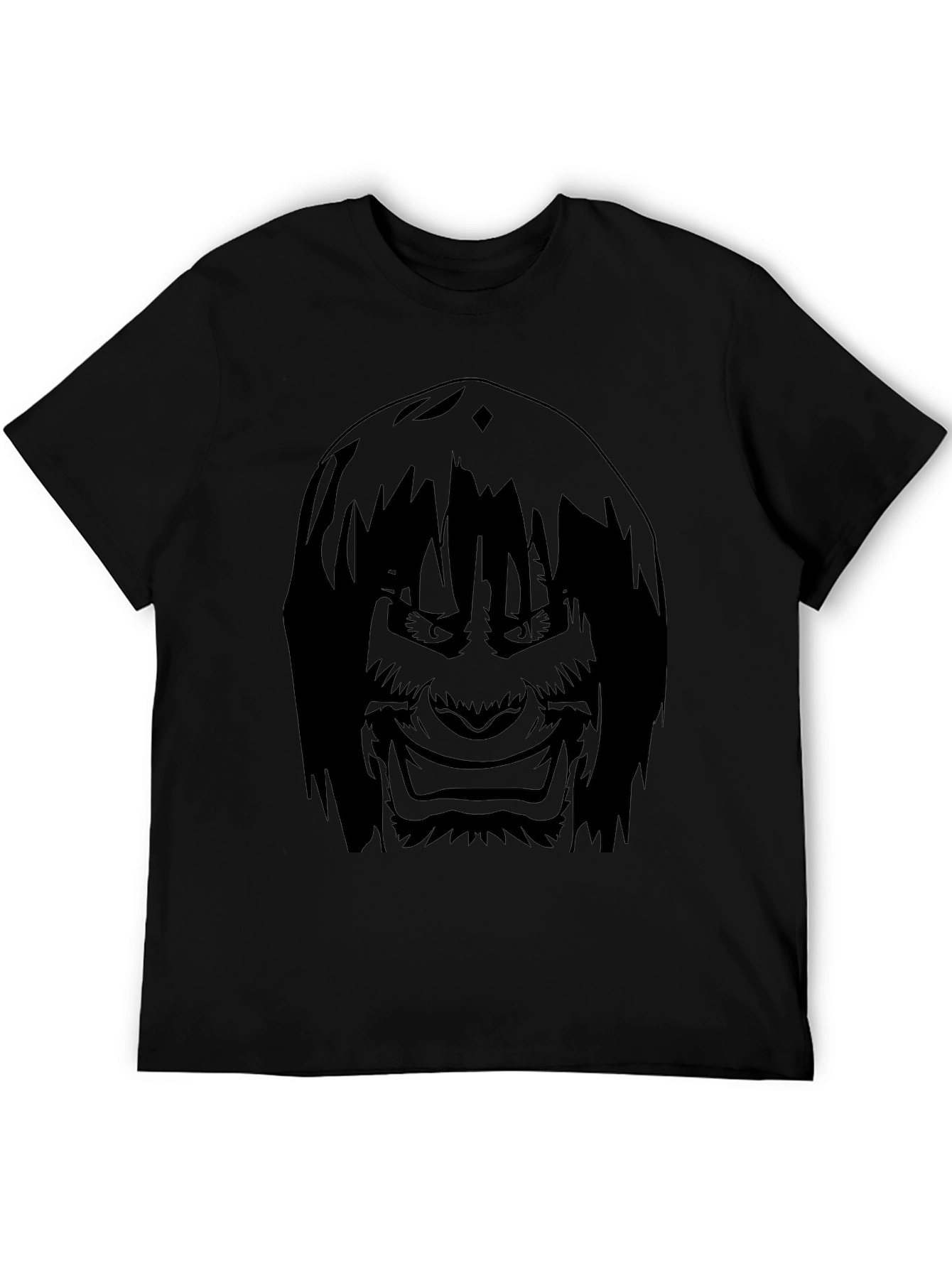 Mens Graphic Tee - Anime Character Print - Black