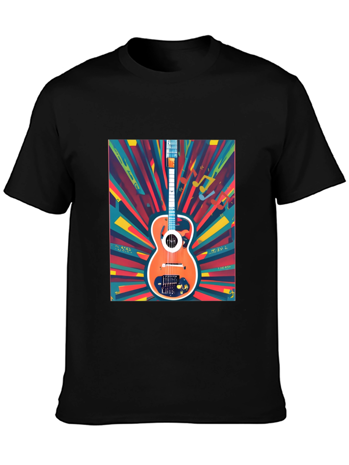 Retro Guitar Graphic Tee - Stylish Music Lover T-Shirt