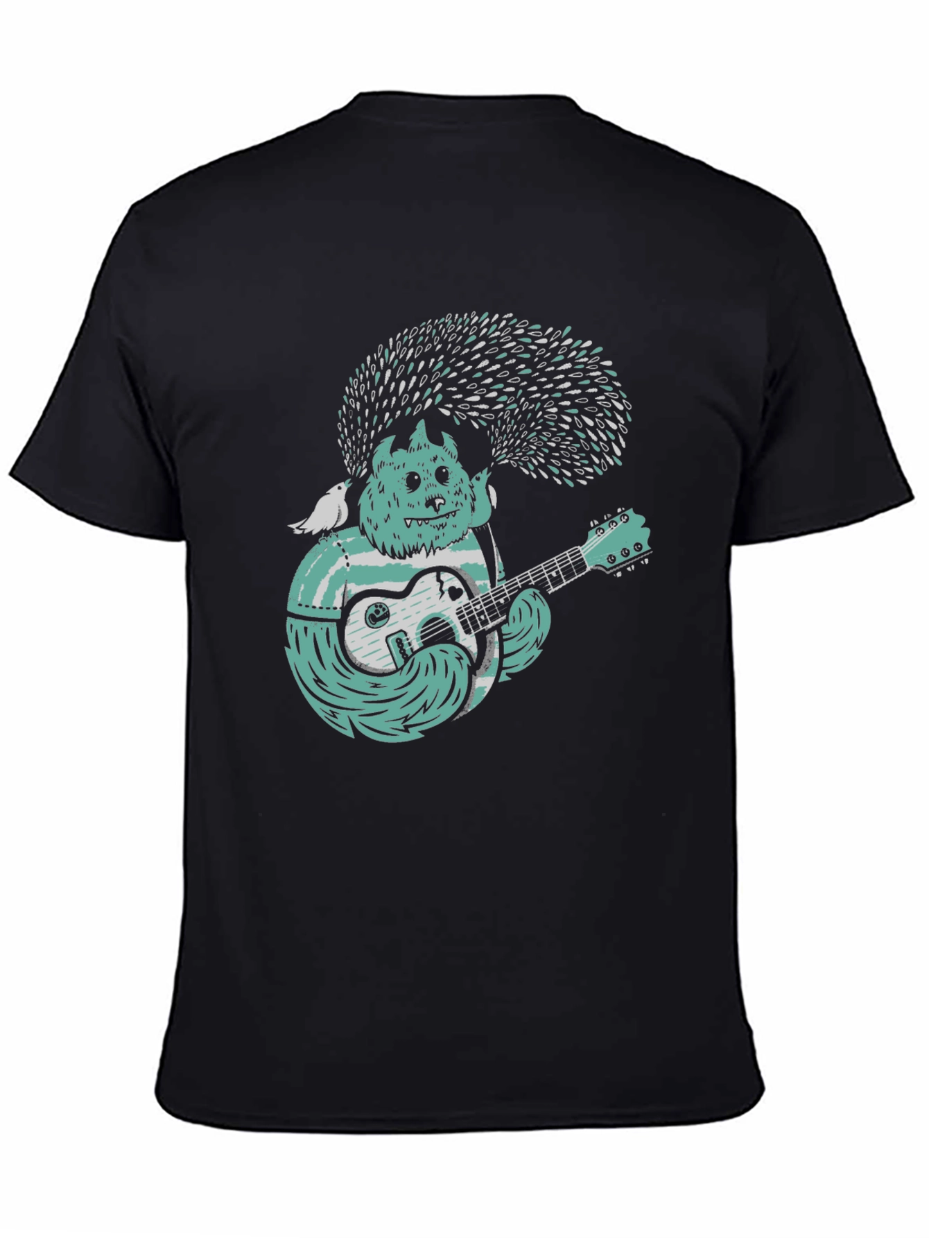 Monster Musician Graphic Tee - Black Cotton T-Shirt