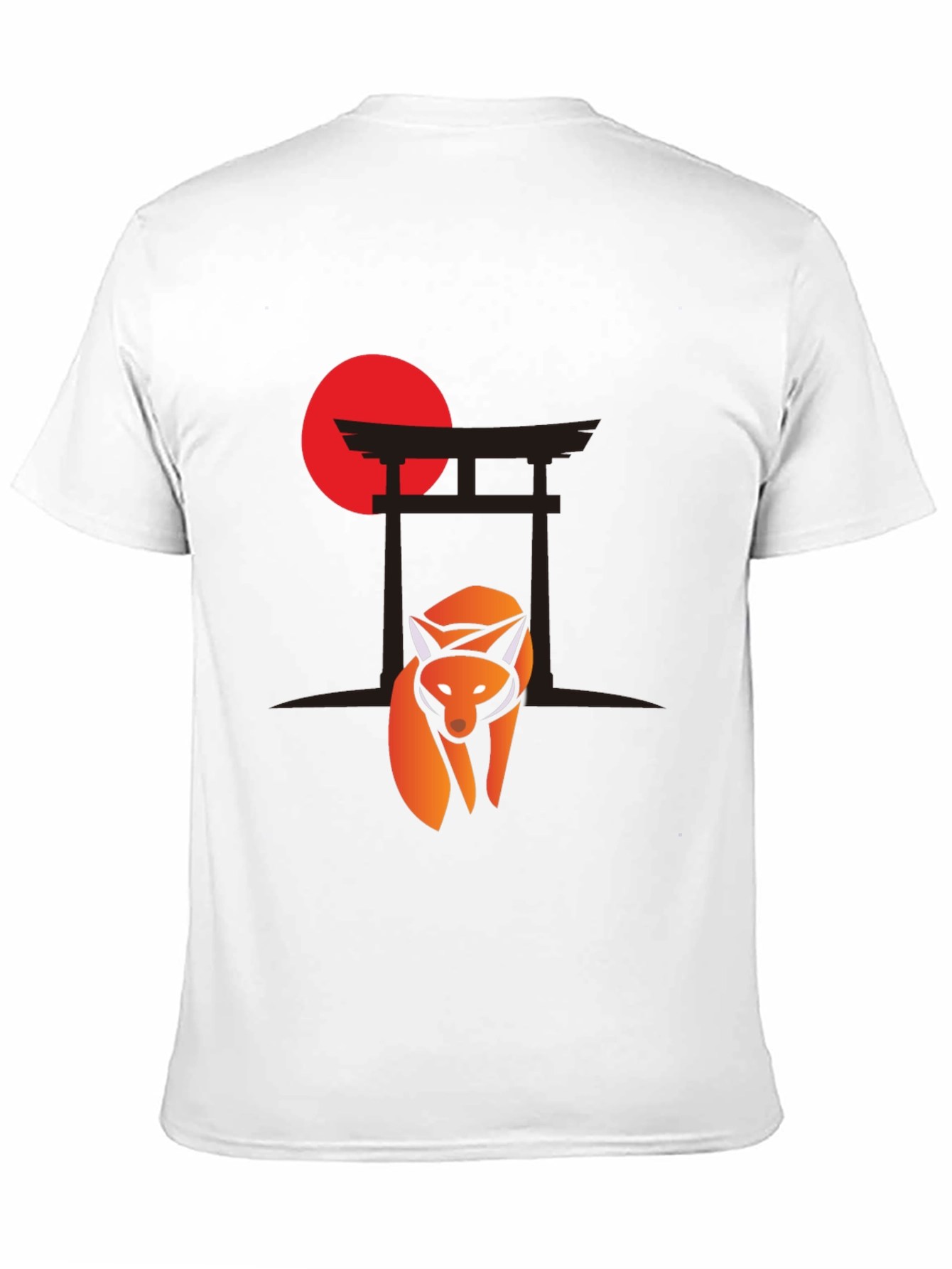 Fox and Torii Gate Graphic Tee - Black