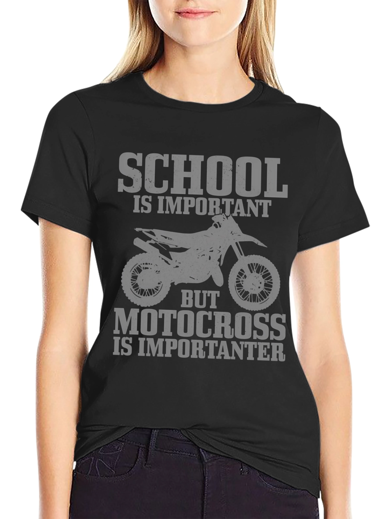 Motocross Is Importanter Graphic Tee - Black