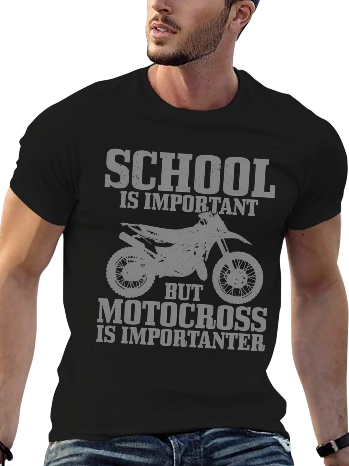 Motocross Is Importanter Graphic Tee - Black