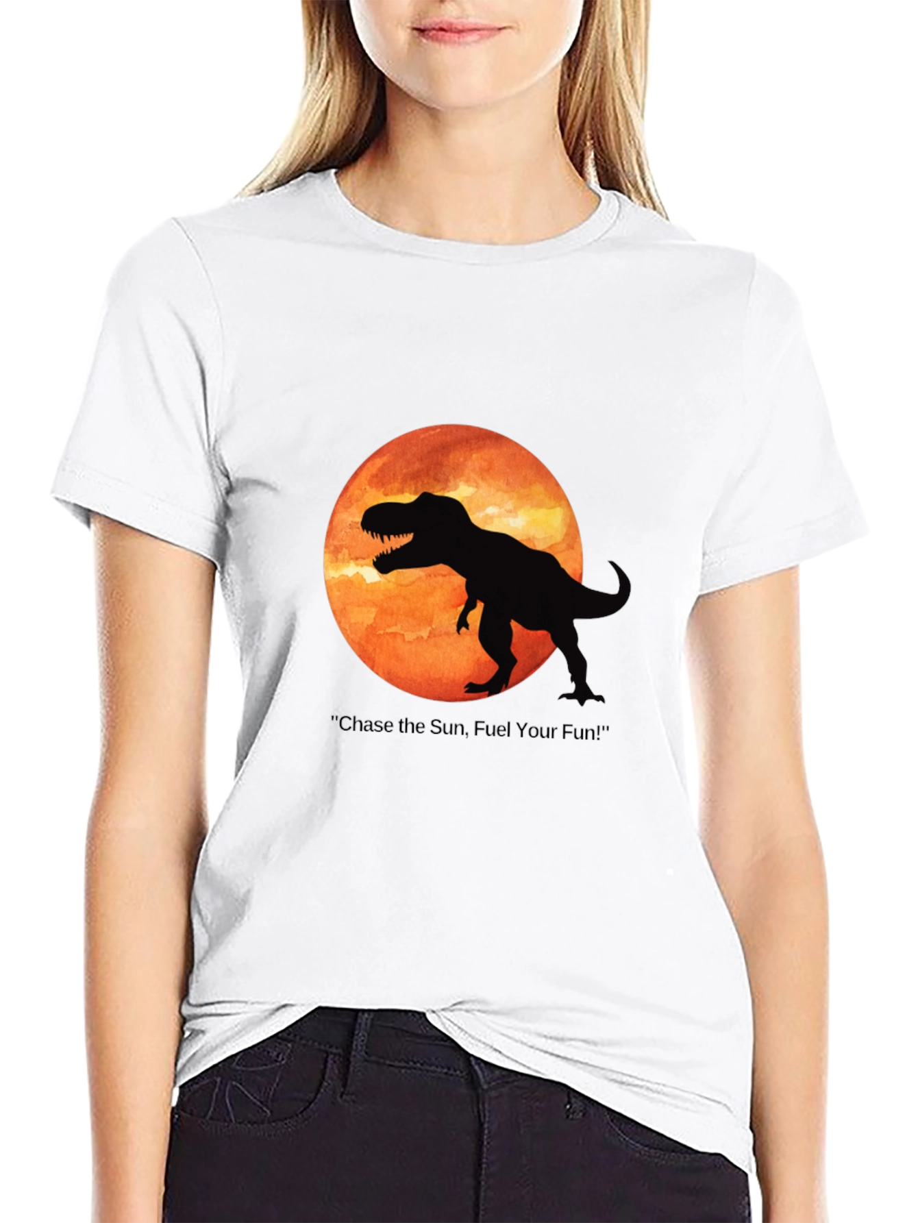 T-Rex Silhouette Graphic Black Cotton Tee