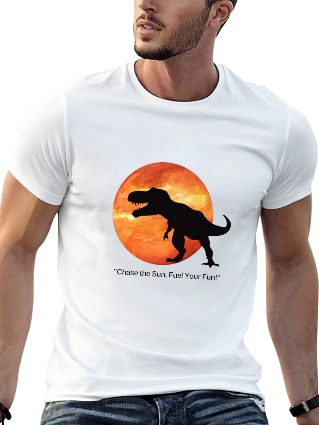 T-Rex Silhouette Graphic Black Cotton Tee