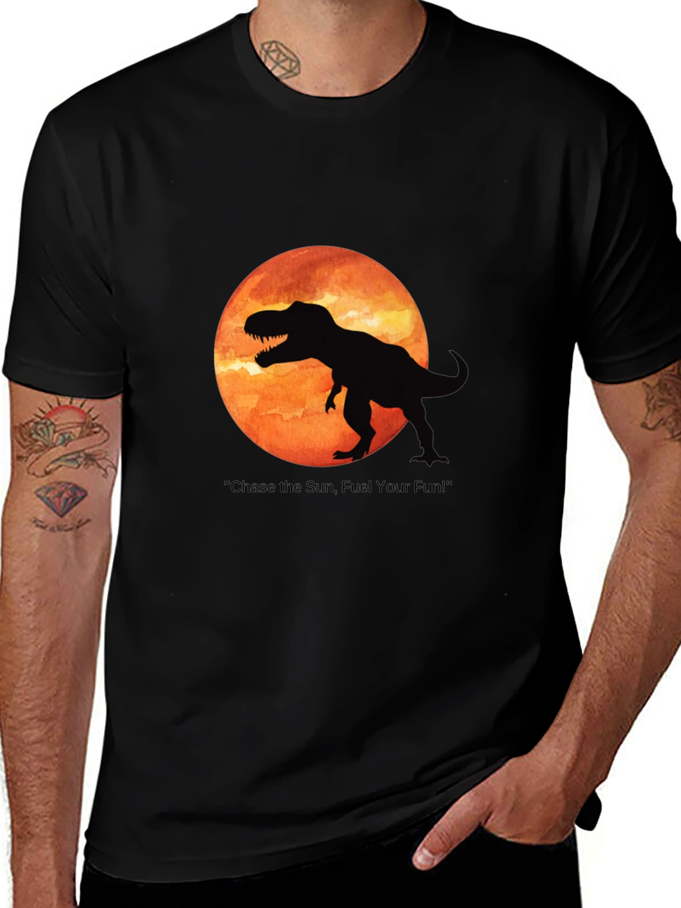 T-Rex Silhouette Graphic Black Cotton Tee