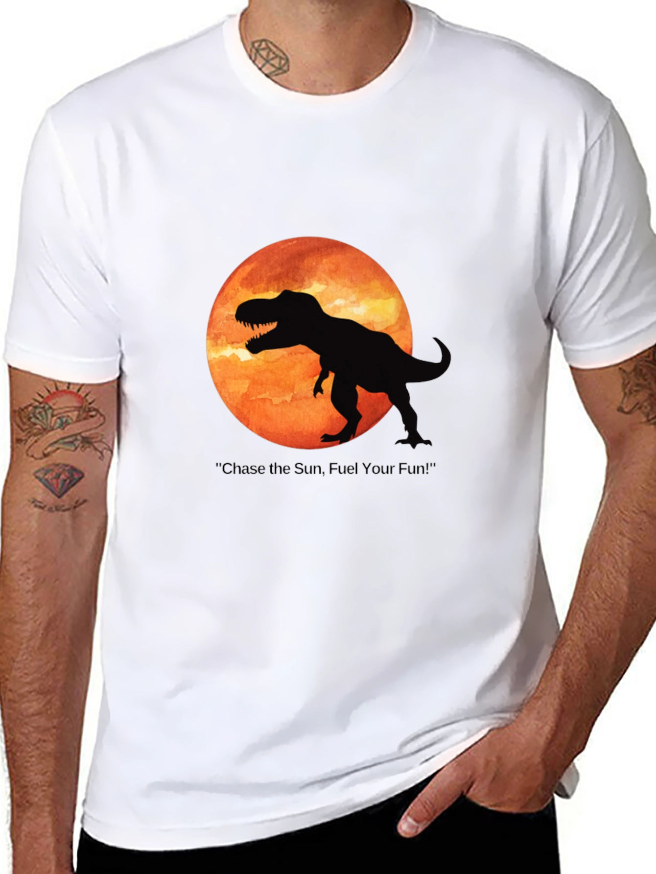 T-Rex Silhouette Graphic Black Cotton Tee