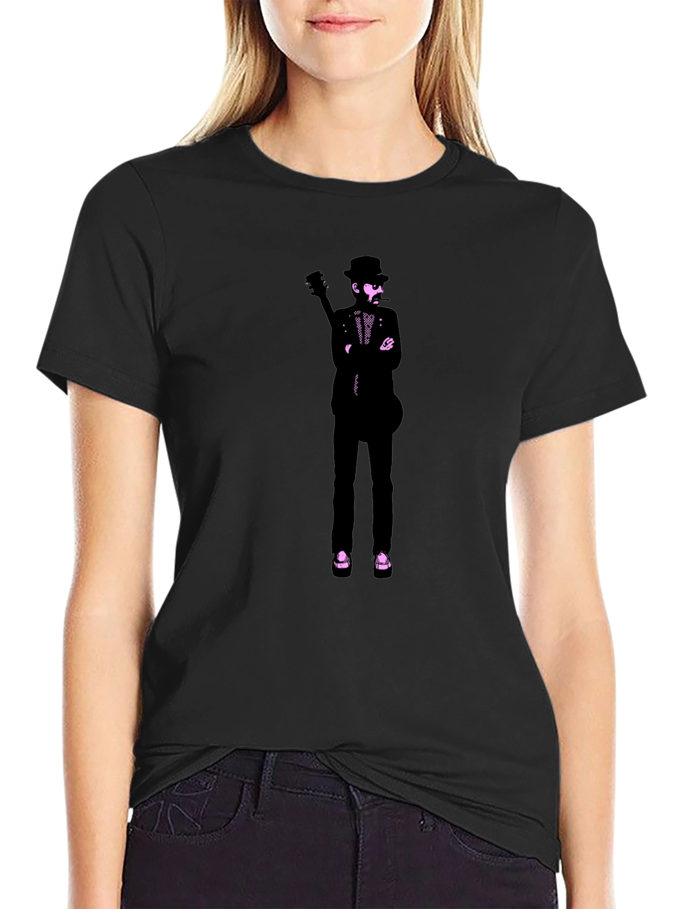 Stylish Graphic Print T-Shirt - Musician Design