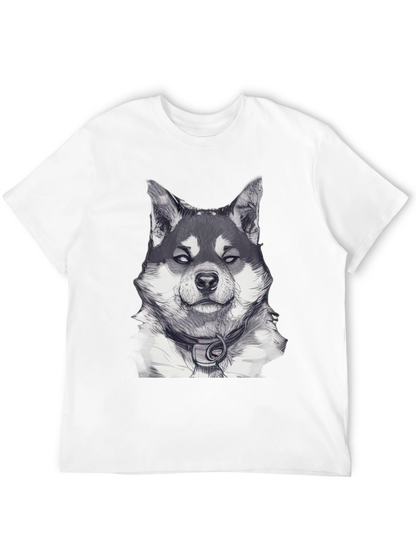 Dog Portrait Graphic Tee - Black Casual Wear