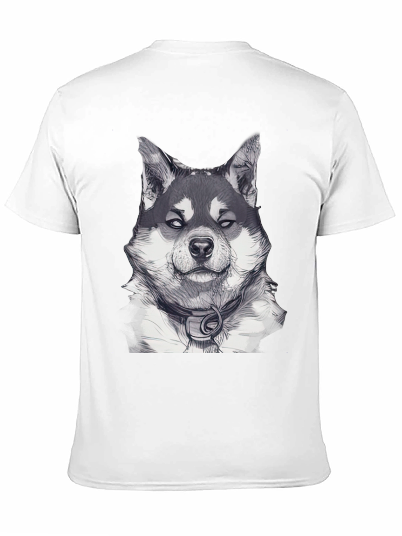 Dog Portrait Graphic Tee - Black Casual Wear