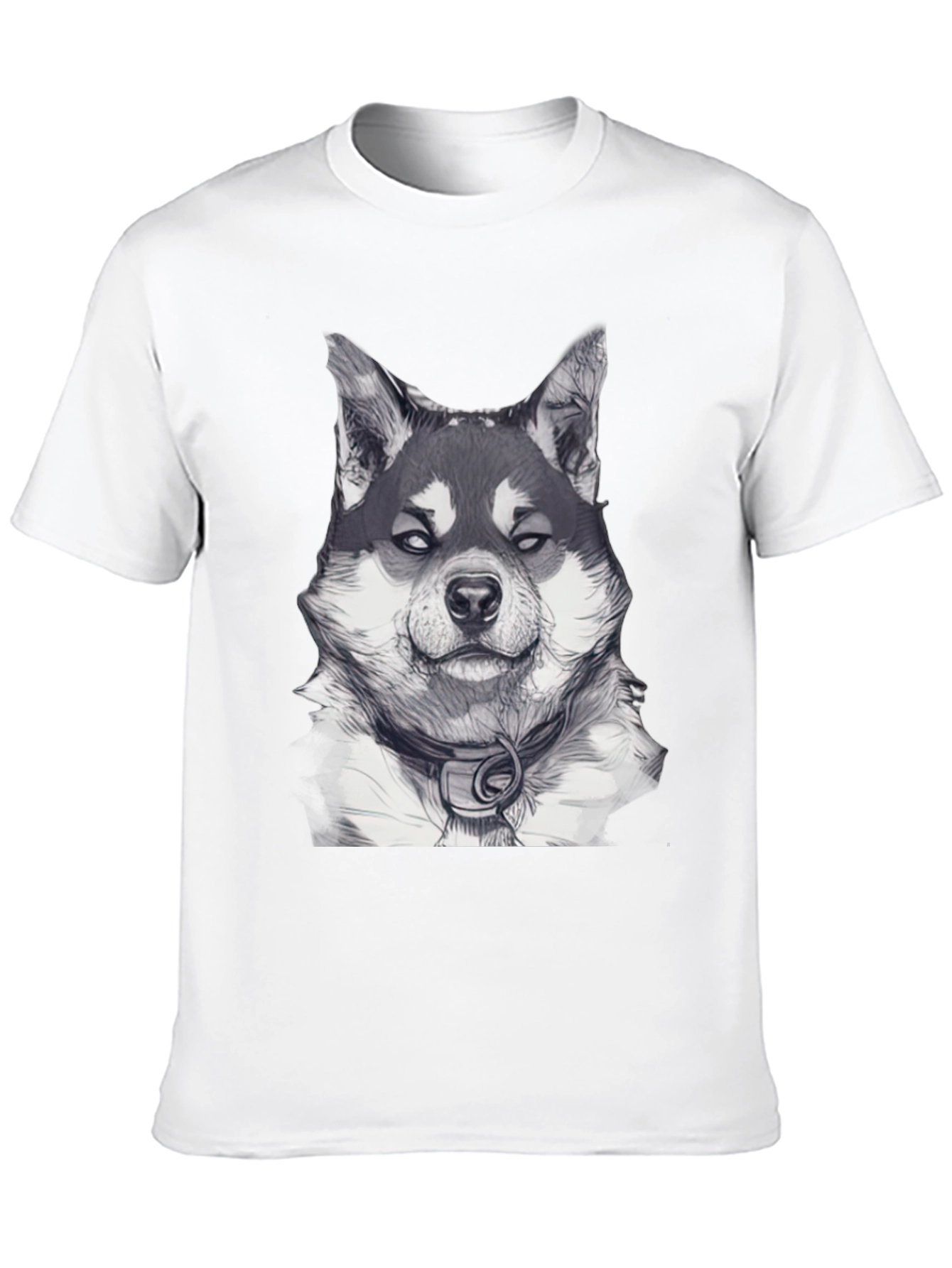 Dog Portrait Graphic Tee - Black Casual Wear