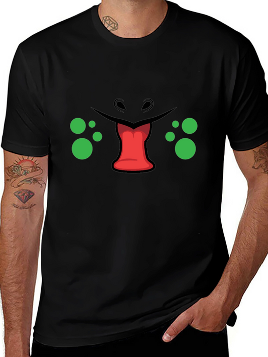 Funny Monster Face Graphic T-Shirt - Unique Design