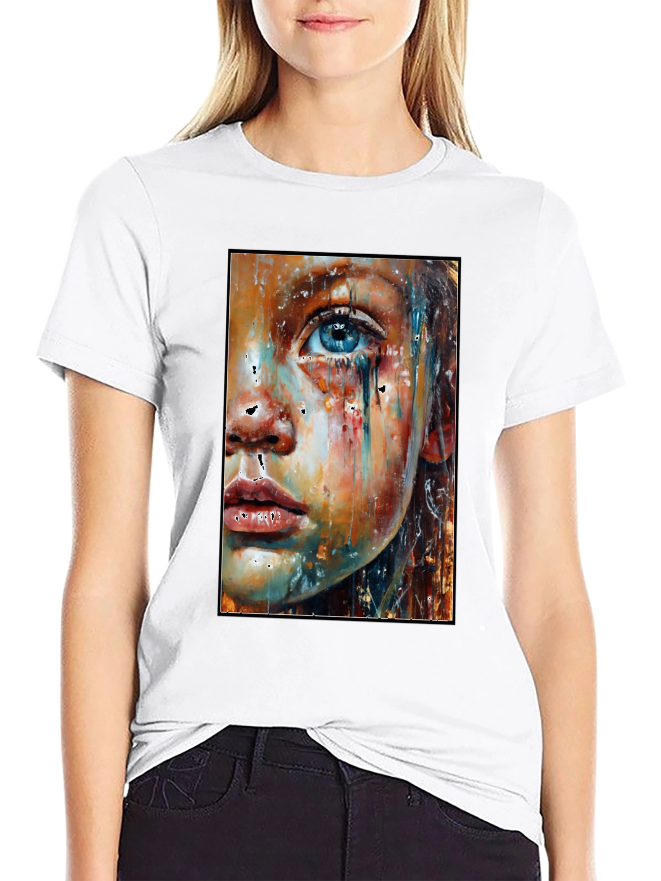 Abstract Face Art T-Shirt - Expressive Unisex Tee
