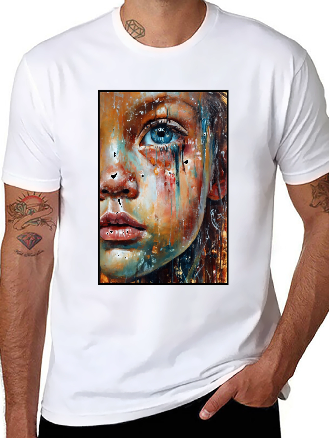 Abstract Face Art T-Shirt - Expressive Unisex Tee
