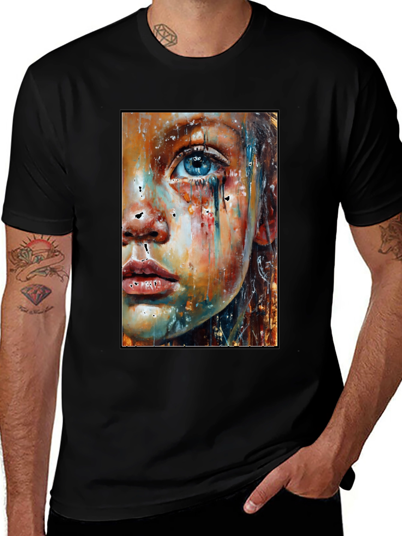 Abstract Face Art T-Shirt - Expressive Unisex Tee