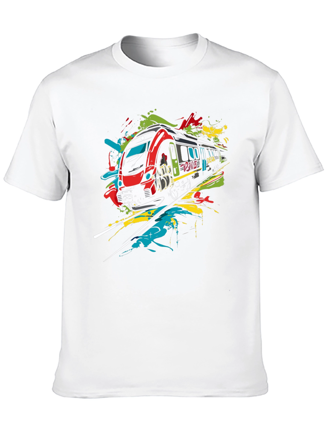 Modern Train Graphic Tee - Black