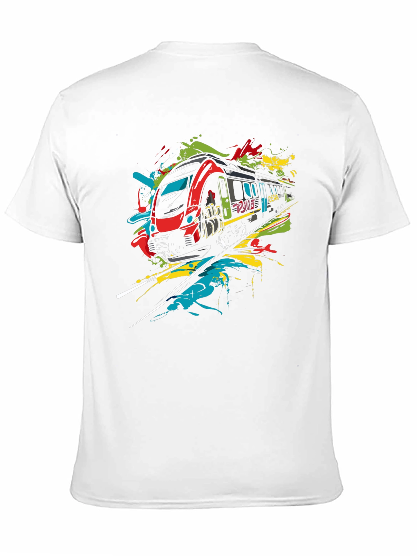 Modern Train Graphic Tee - Black