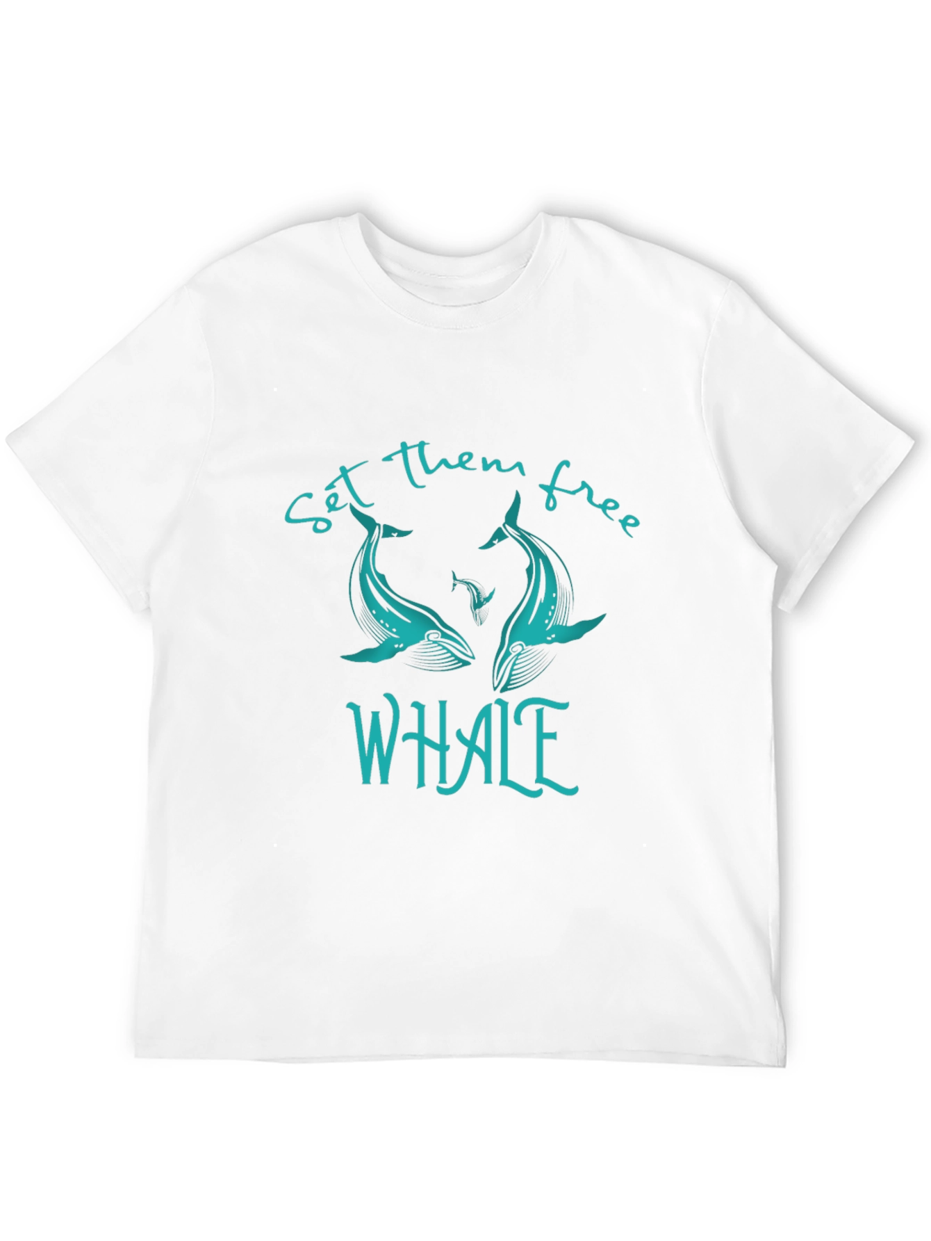 Whale Graphic Print T-Shirt - Set Them Free Design
