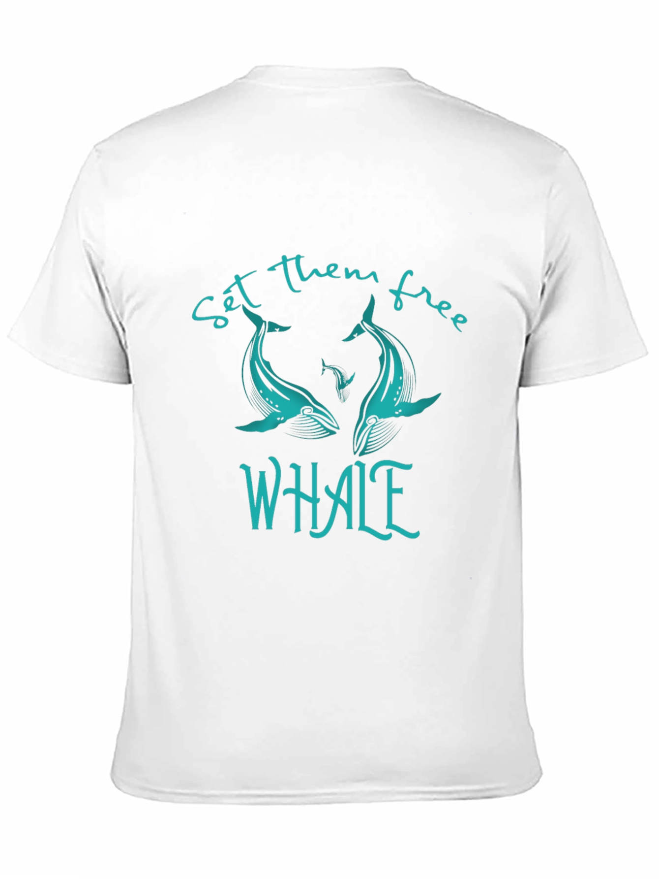 Whale Graphic Print T-Shirt - Set Them Free Design