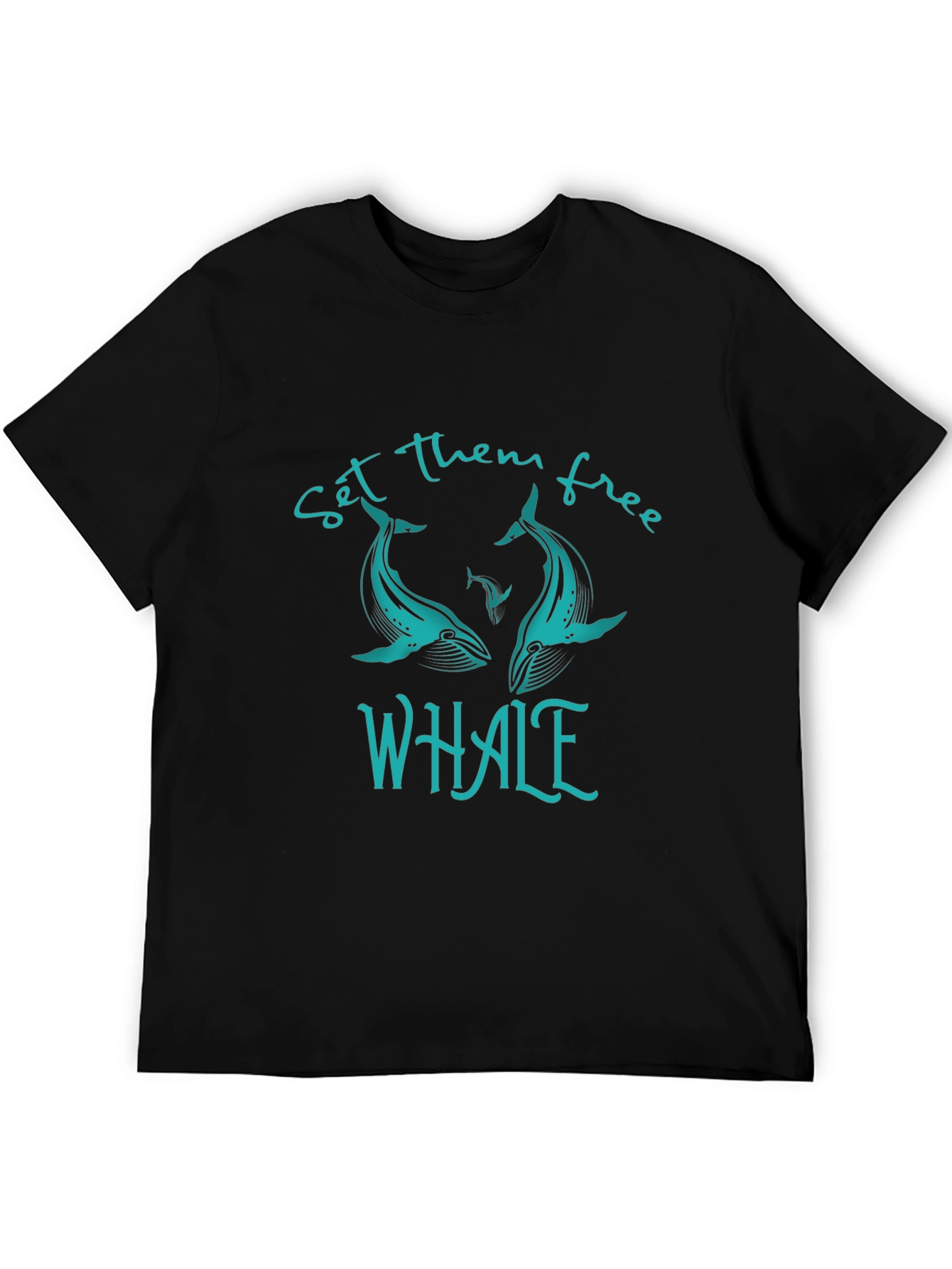 Whale Graphic Print T-Shirt - Set Them Free Design