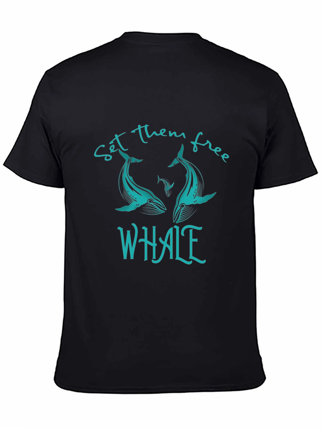 Whale Graphic Print T-Shirt - Set Them Free Design