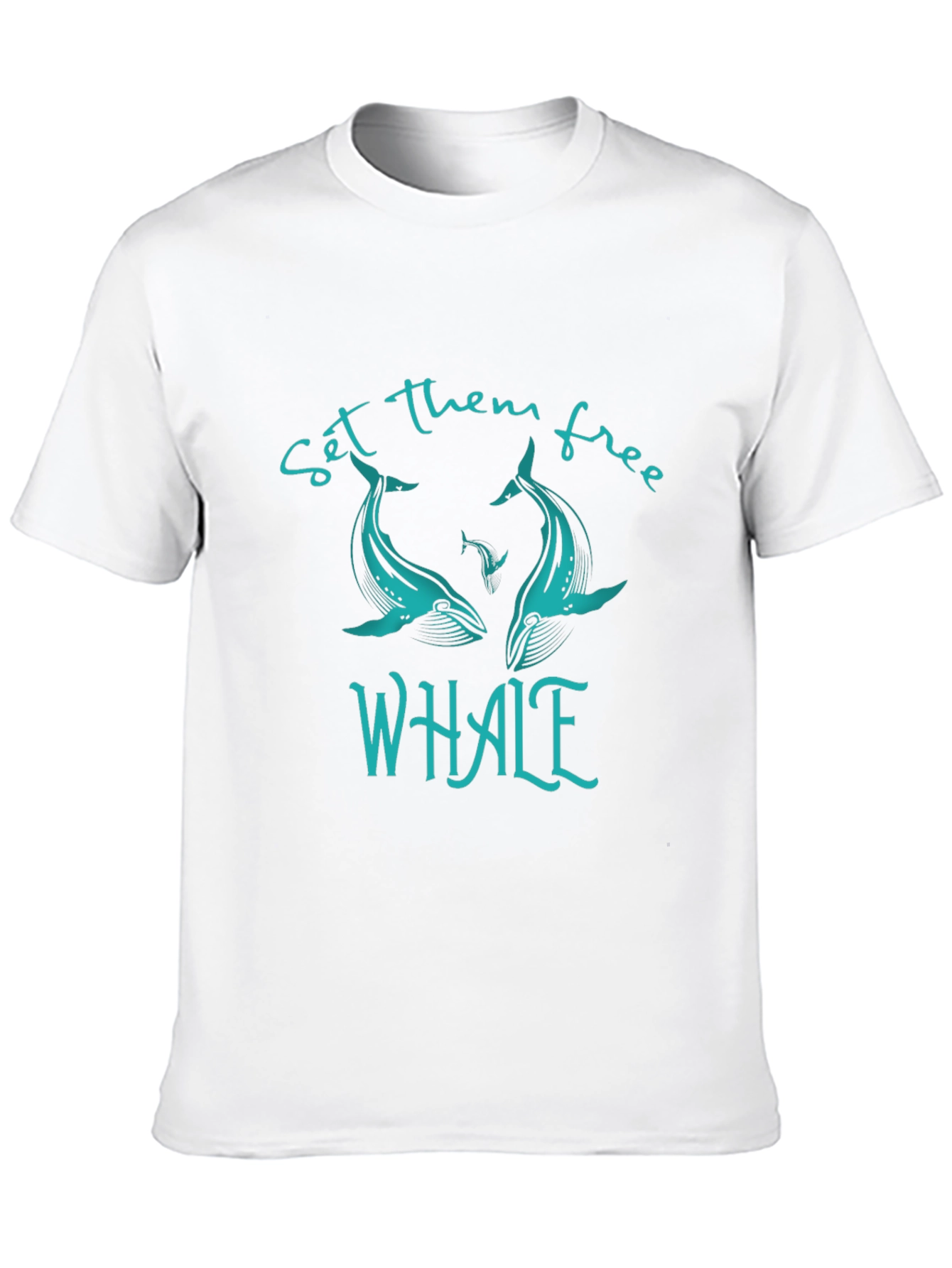 Whale Graphic Print T-Shirt - Set Them Free Design