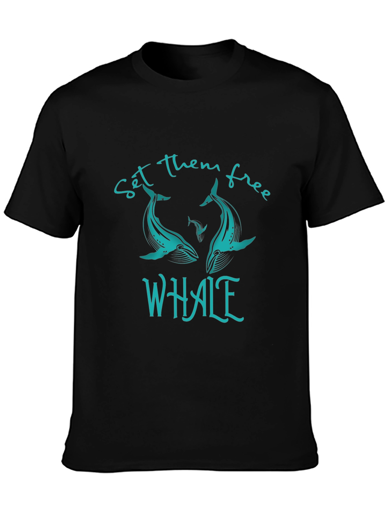 Whale Graphic Print T-Shirt - Set Them Free Design