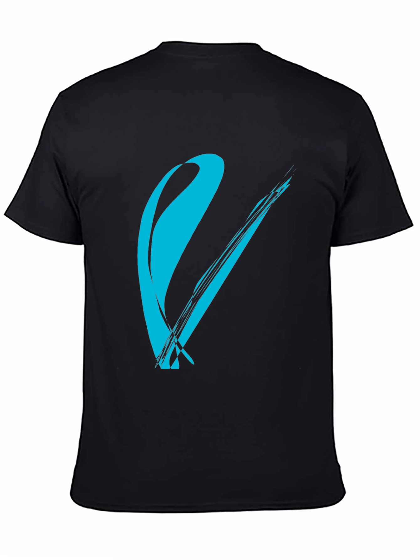 Modern Brush Stroke Graphic Tee - Black