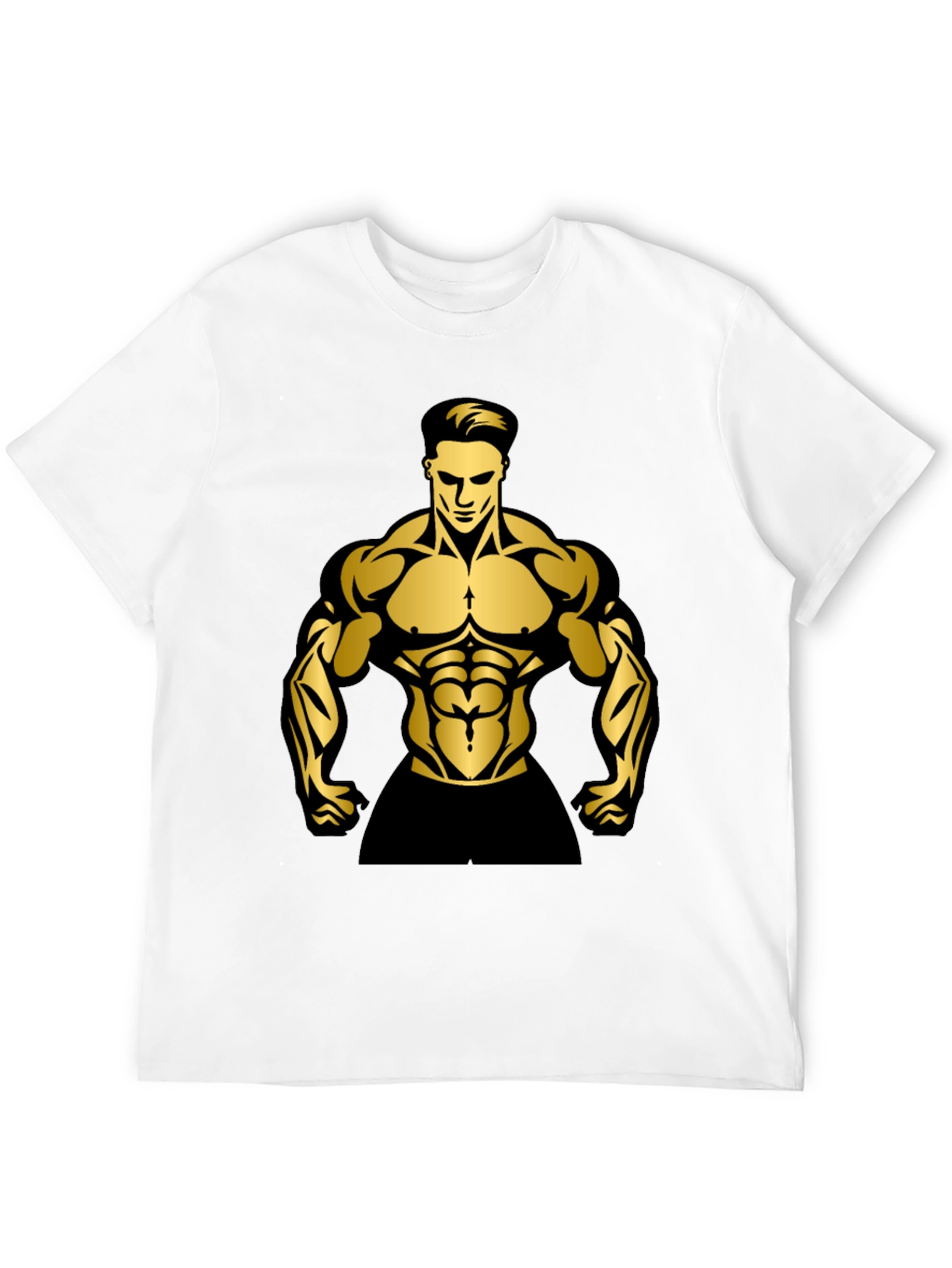 Muscle Man Graphic Print Black T-Shirt