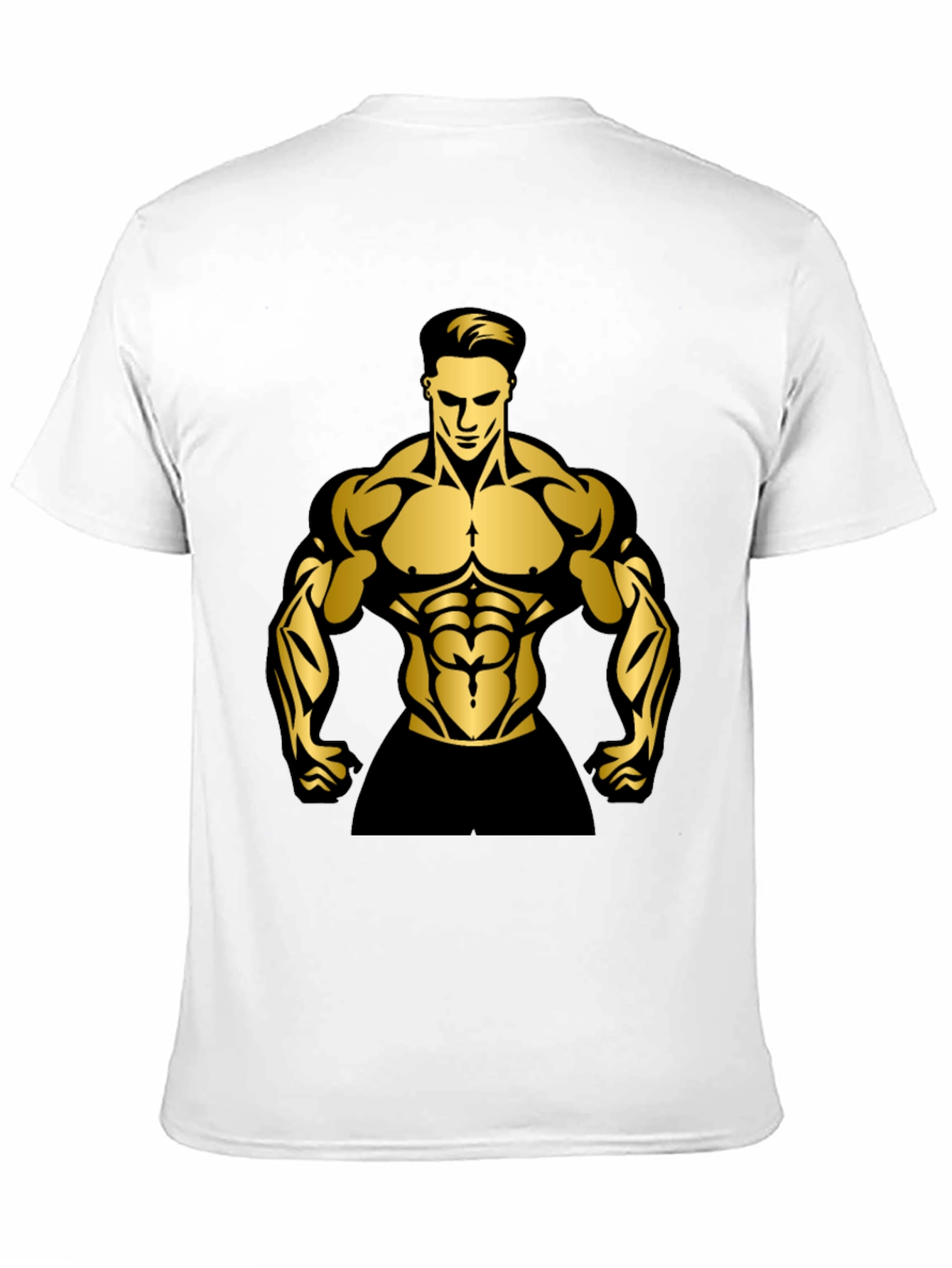 Muscle Man Graphic Print Black T-Shirt