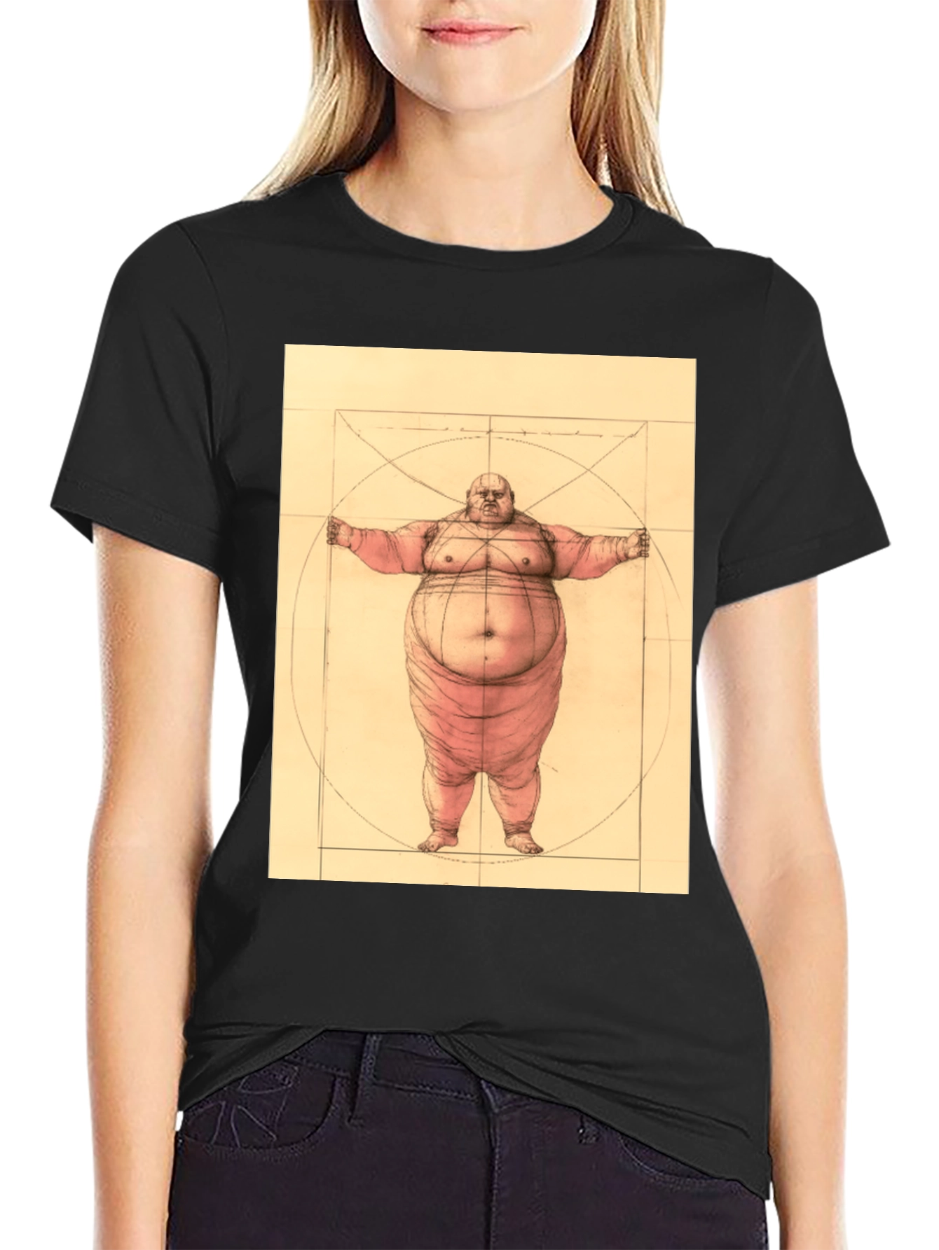 Vitruvian Man Parody T-Shirt - Funny Graphic Tee