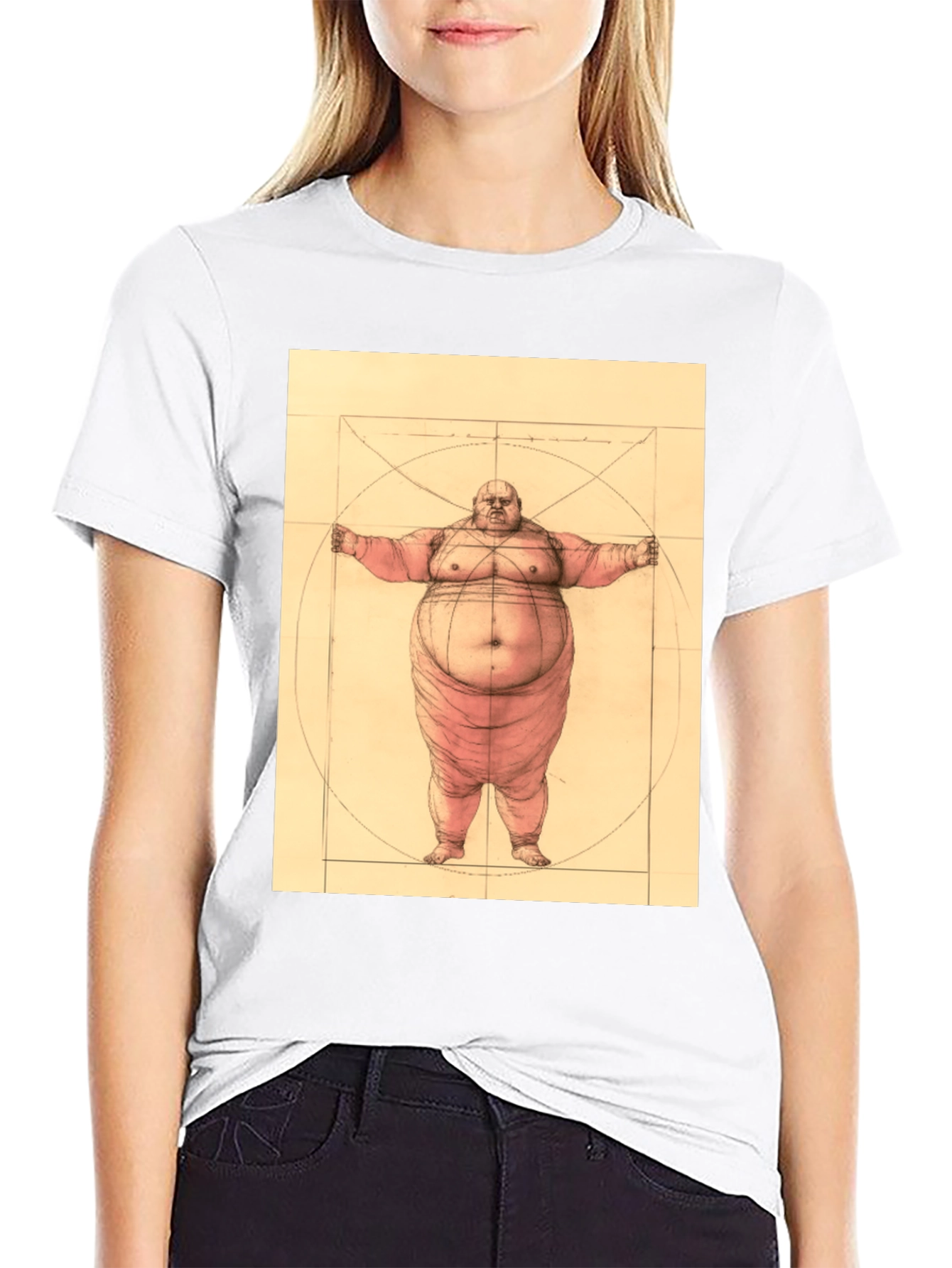 Vitruvian Man Parody T-Shirt - Funny Graphic Tee