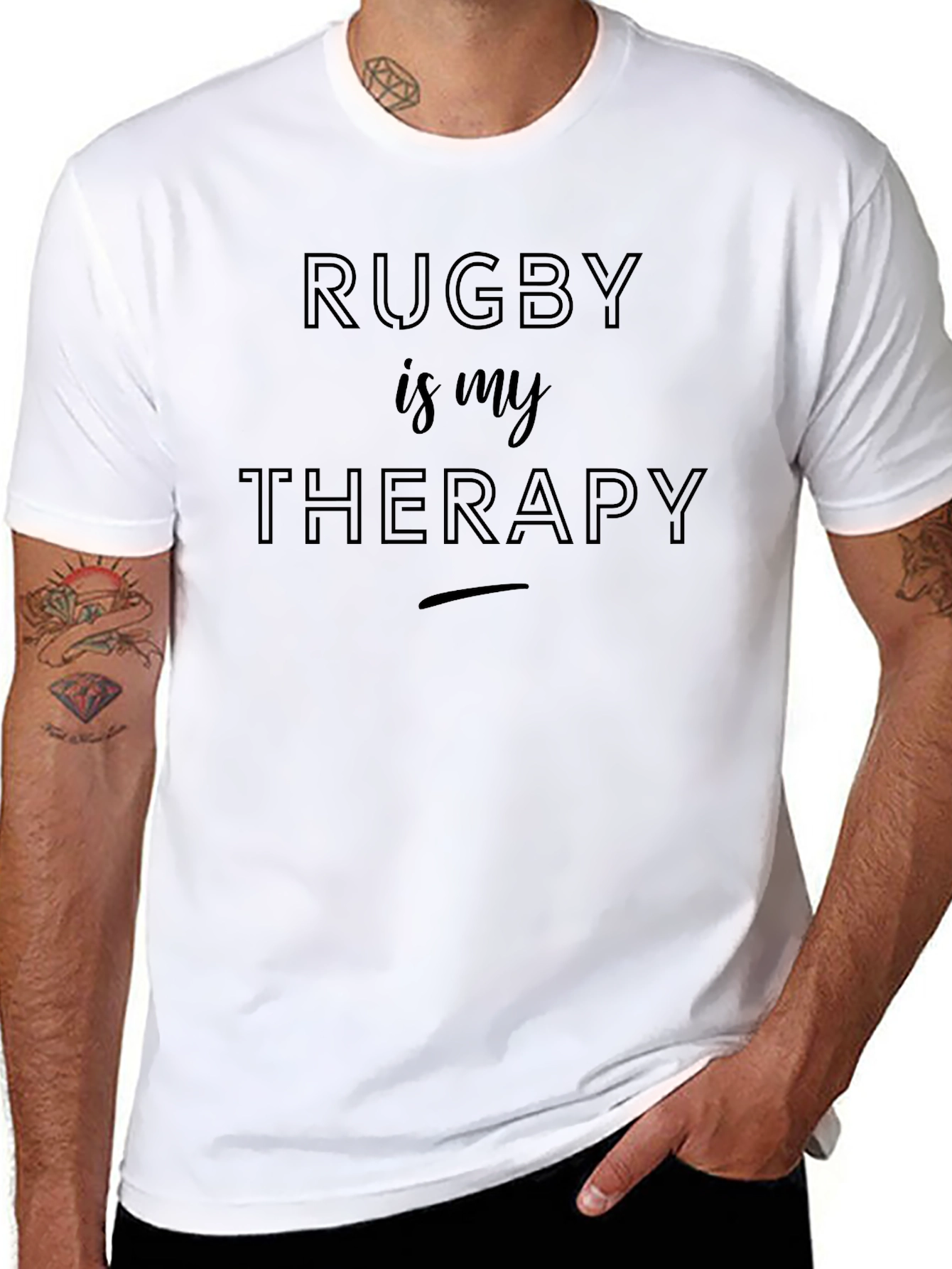 Rugby Is My Therapy Graphic Tee
