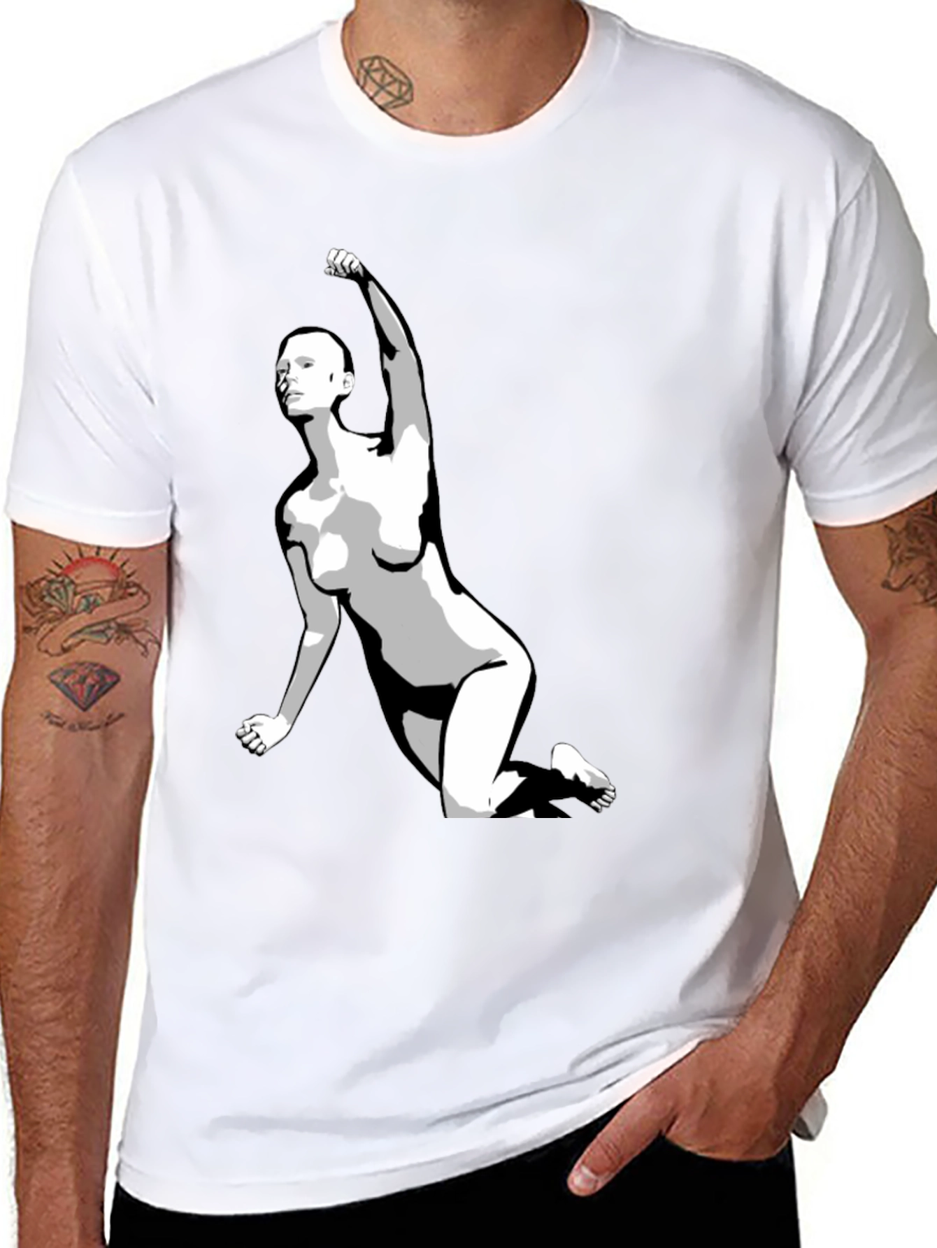 Bold Graphic Tee - Empowered Figure Design