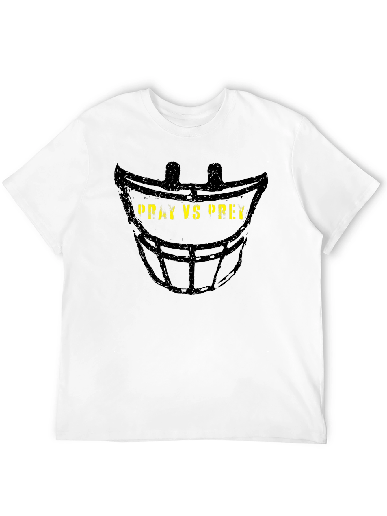 Pray vs Prey Football Helmet Graphic T-Shirt