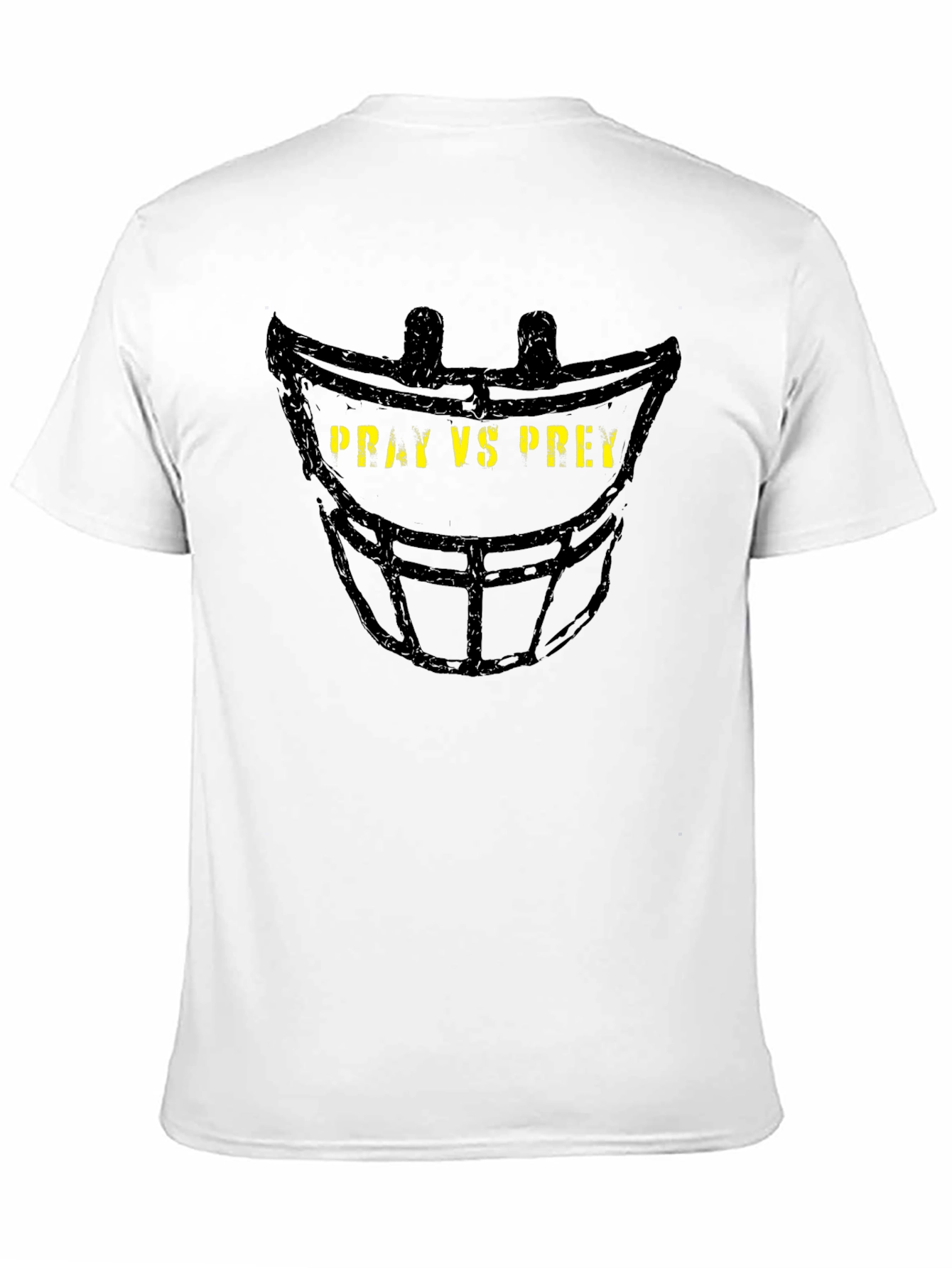 Pray vs Prey Football Helmet Graphic T-Shirt