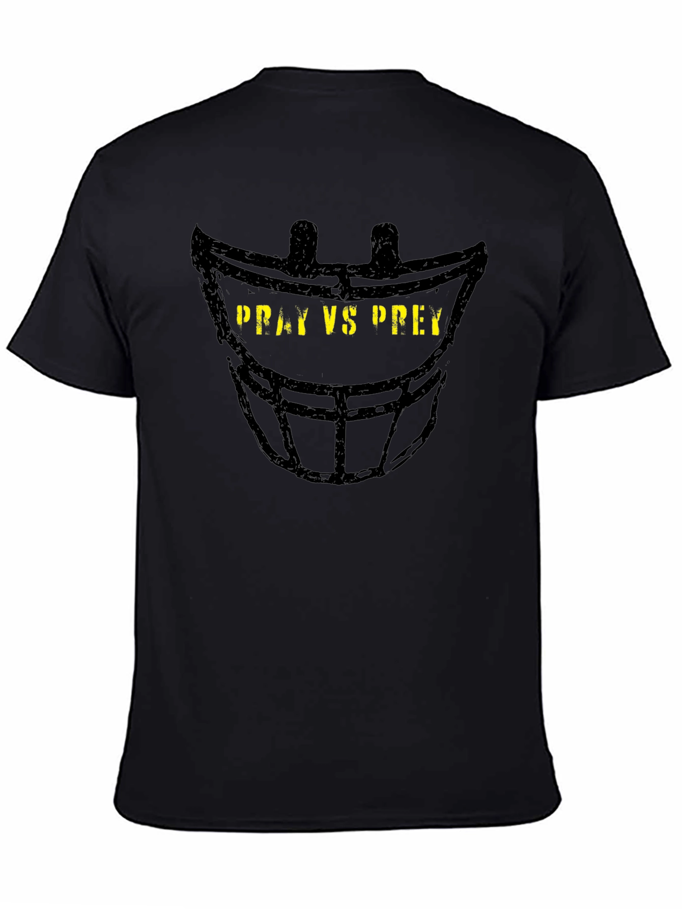 Pray vs Prey Football Helmet Graphic T-Shirt